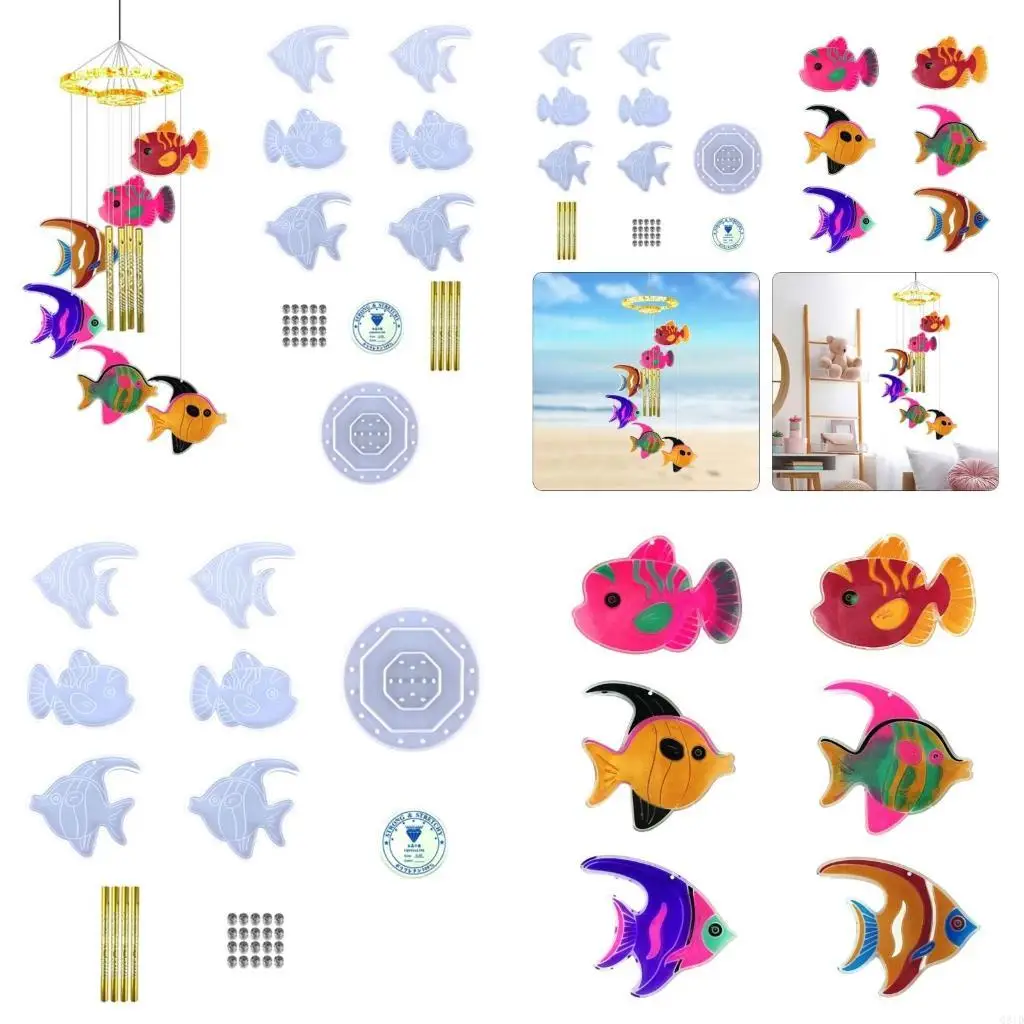 

Wind Bell Resin Molds Silicone Kit DIY Wind Chimes Epoxy Resin Casting Molds for Create Art Home Party Decorations