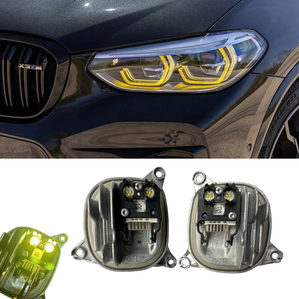 63117466107 63117466108 Yellow Angel Eyes For 18-21 BMW X3 X3M F97 G01 X4 X4M G02 DRL Daytime Running Light LED Chips Module