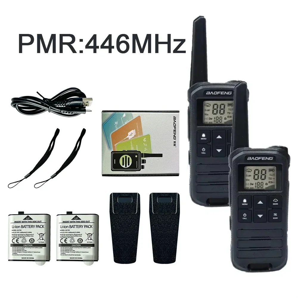 

Baofeng Official Store 2Pcs FR-22A F22 Mini Walkie Talkie PMR FRS Portable Kids Two Way Radio Type-C Charger for Camping Trip