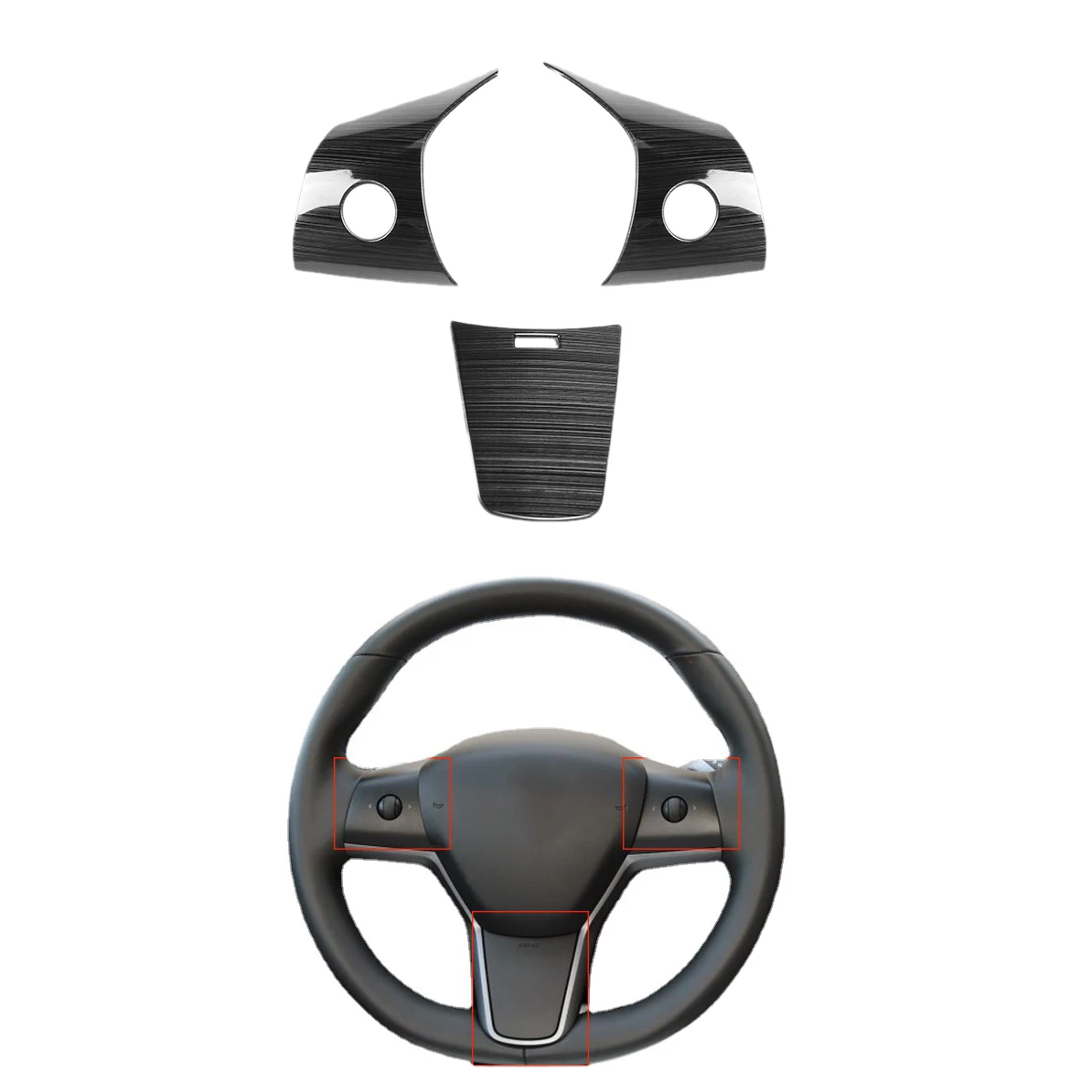 Interior Modification Accessories Steering Wheel Patch Car Styling Suitable for Tesla Model 3