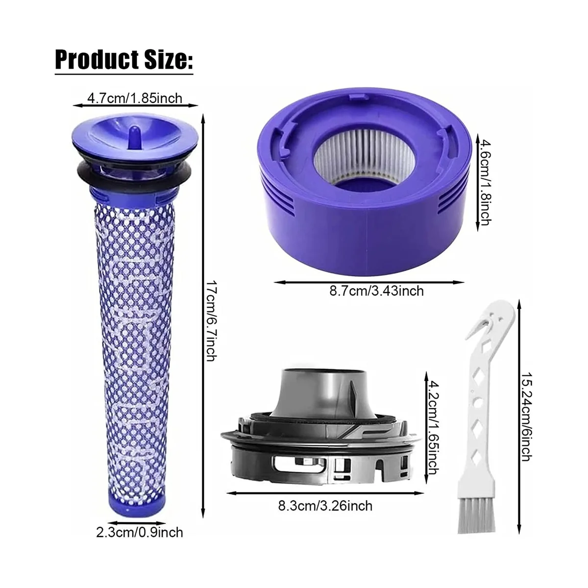 Dyson v7 v8掃除機用の交換用リアエンジンカバーとプレフィルターセット,掃除機アクセサリー