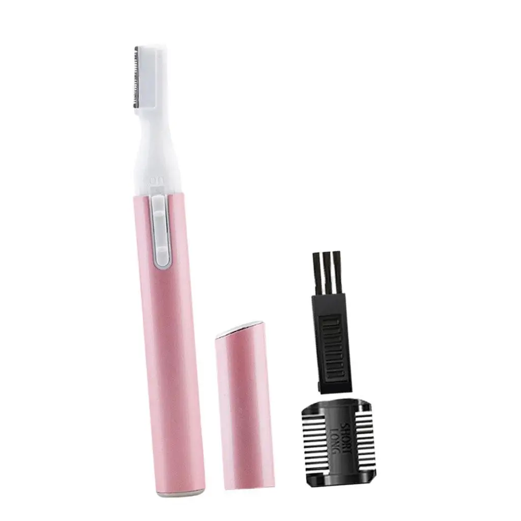Electric Eyebrow Trimmer Kit Multi-Function Shaver for Bikini Battery-Operated Upper-Lip Facial Hair with Comb Cleaning Brush