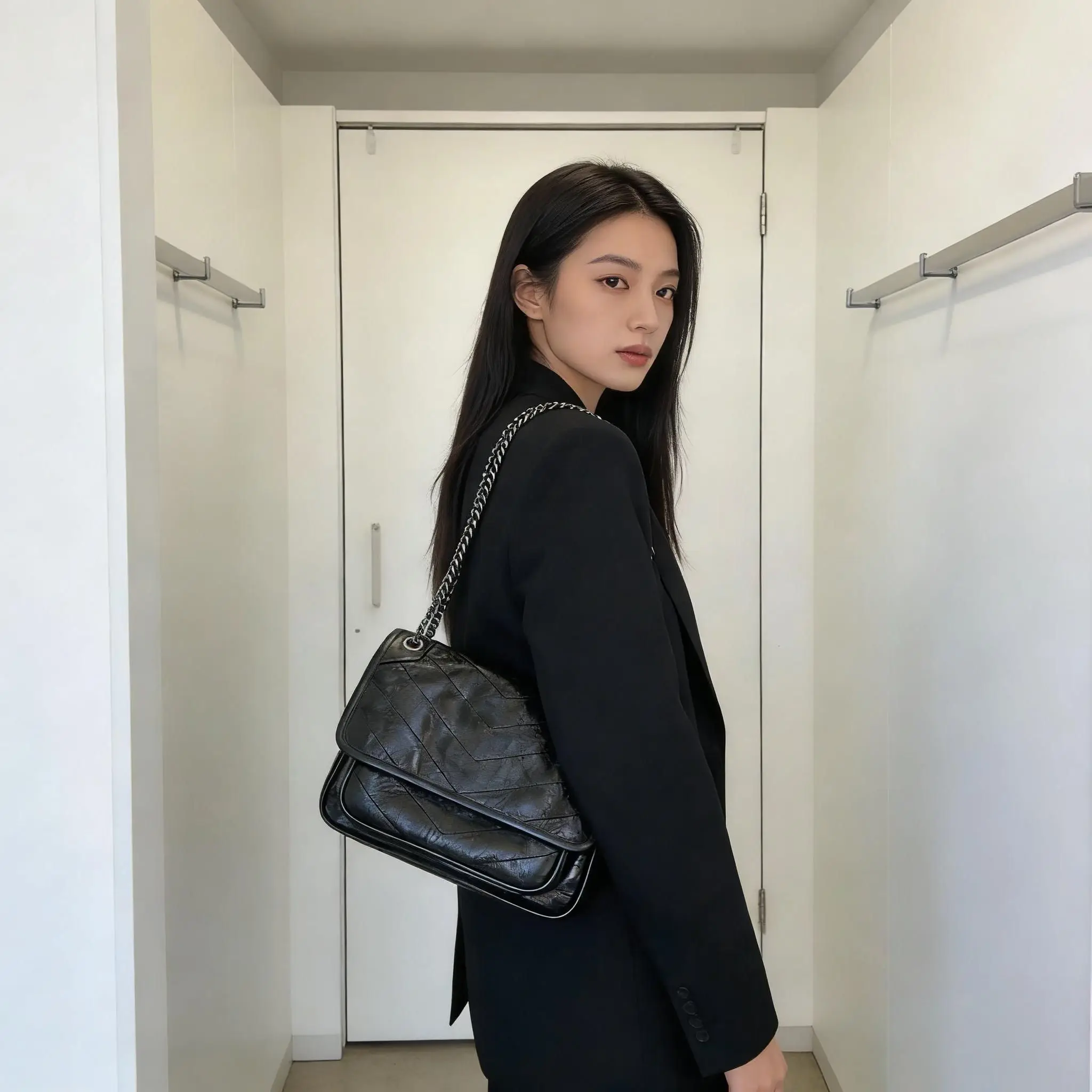 Sac messager de luxe en cuir véritable, sac à bandoulière haut de gamme pour femme, sac à bandoulière vintage avec chaîne