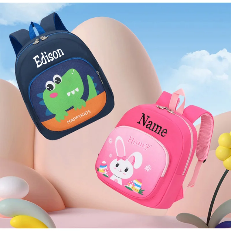 Benutzer definierte bestickte Kindergarten Rucksack personal isierte Cartoon niedlichen Baby leichte neue Doppels ch ulter Geschenkt üte mit Namen