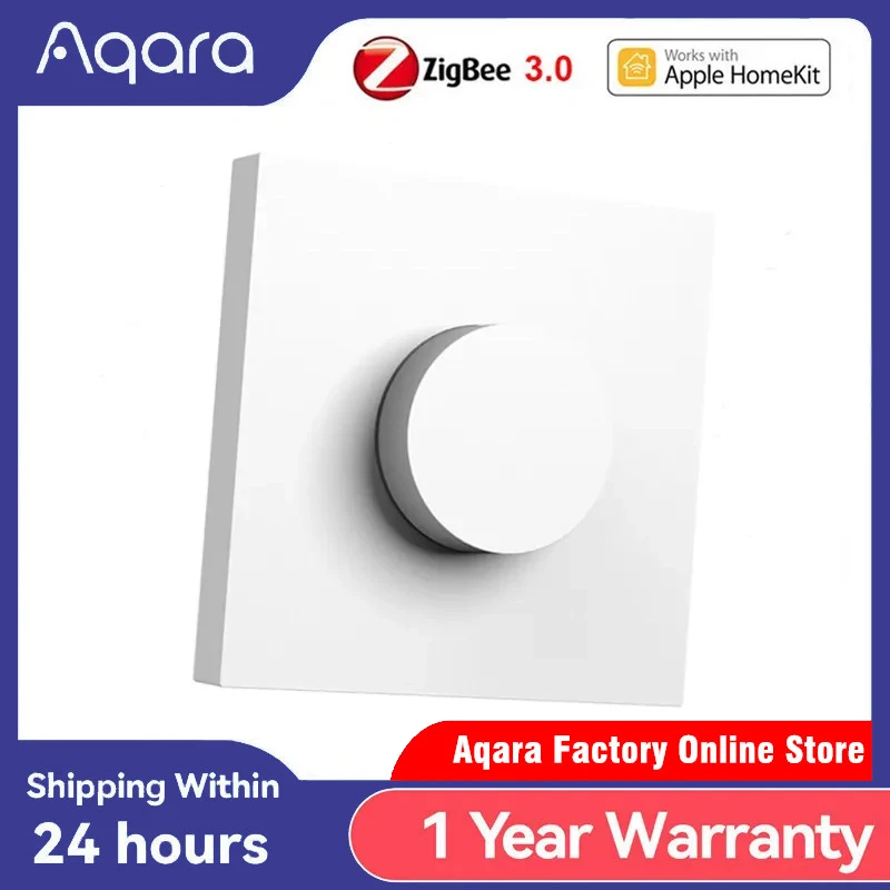 Aqara-interruptor giratorio inteligente H1, Zigbee 3 interruptor inalámbrico, ajuste inteligente de brillo de luz, Control remoto de vida en el