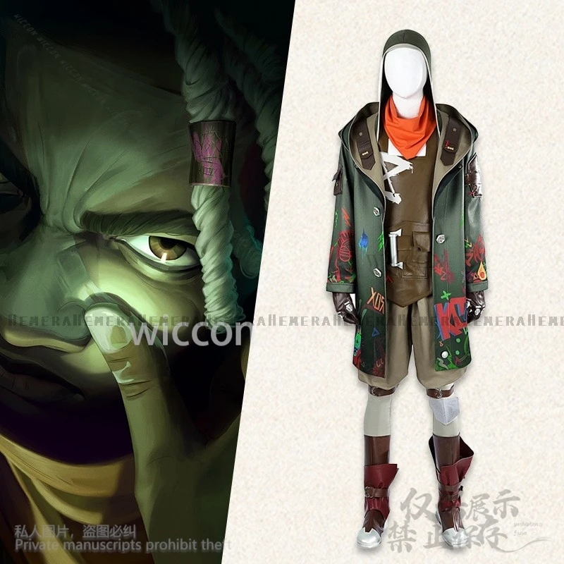 Arcane Anime League Of Legends Gioco LOL Cosplay Ekko Costume da uomo Cappotto Scarpe Maschera Abiti Halloween Natale Cos Personalizzato