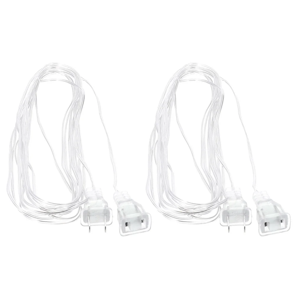 2 Pcs LED Extension Cord Cords for Light Plug Wire Lights Pvc Lantern Ceiling Hanging Decor