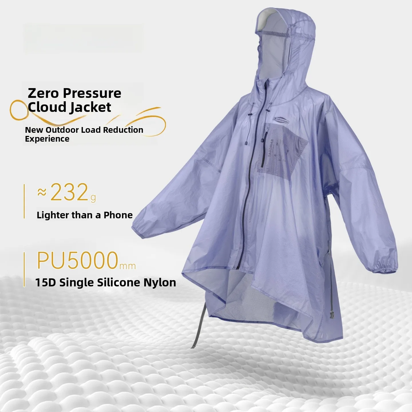 

Ultra-Light Outdoor Hiking Raincoat Zipper Sle Wear-Resistant Soft ell Windproof Waterproof ex Mountain Climbing Coat