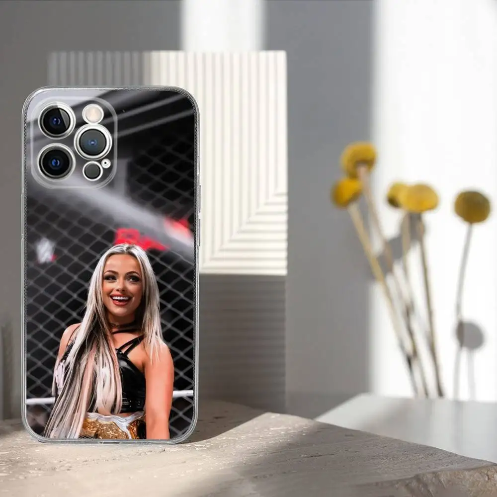 حافظة هاتف W-WWE L-Liv Morgan لهاتف iPhone 17,16,15,14,13,12,11 Pro,Max,Plus,X,XS,XR,SE4,E غطاء ناعم شفاف صغير