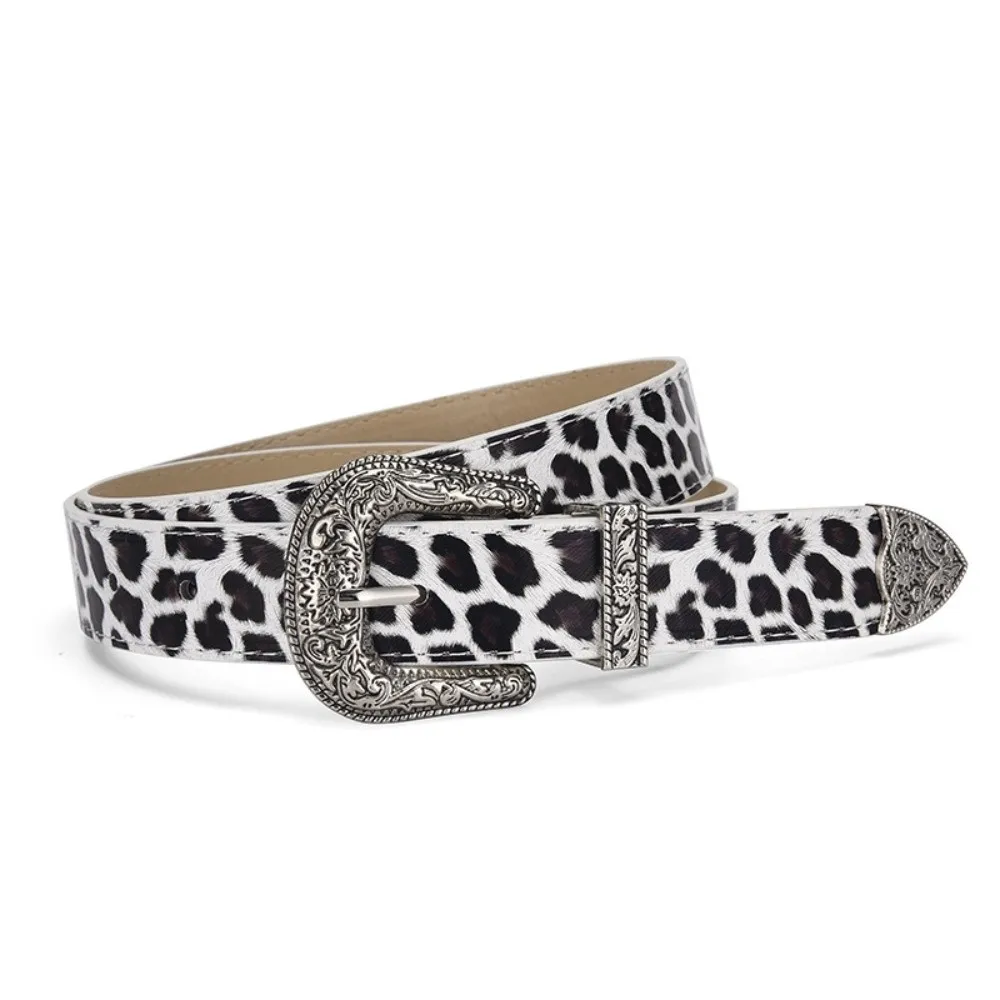 Fashion Leopard Print Waistband Pin Buckle Adjustable Waist Strap PU Leather Waist Belts Women