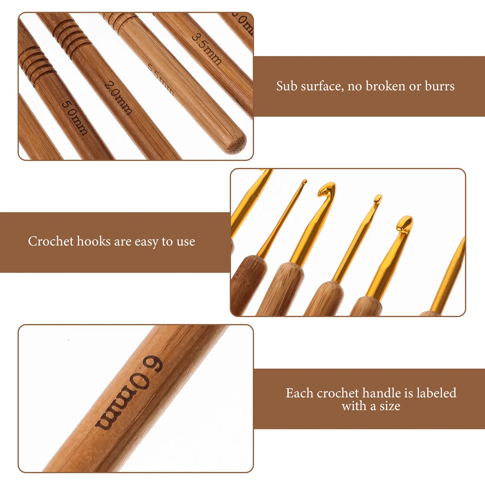 

9Pcs Crochet Hooks Set Durable and Sturdy for Knitting Beautiful Scarves Hats Gloves Yarn Weaving Accessories Crochet Hook