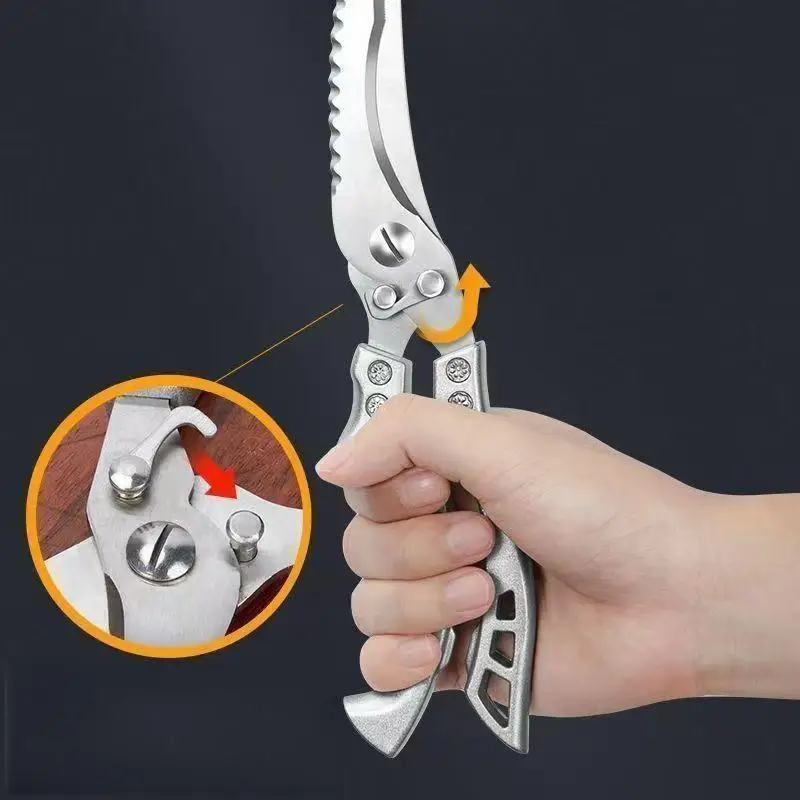 2026 NEW 1PCS Multifunctional Stainless Steel Chicken Bone Scissors Heavy Duty Poultry Shears for BBQ Camping Hunting Fishing