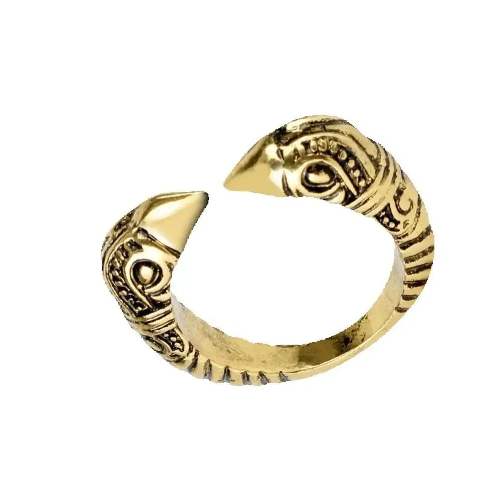 Retro Viking Open Raven Head Ring For Men Punk Adjustable Dragon Finger Rings Norse Runes Nordic Talisman Amulet Jewelry Gift