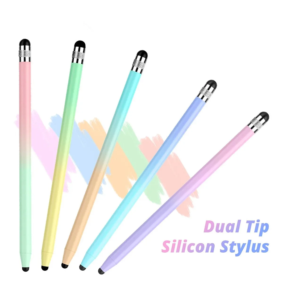 Universal Pen Double Silicon Head Touch Capacitive Electrostatic Screen Stylus Pens Screen Drawing Pen for Smartphone Tablet PC