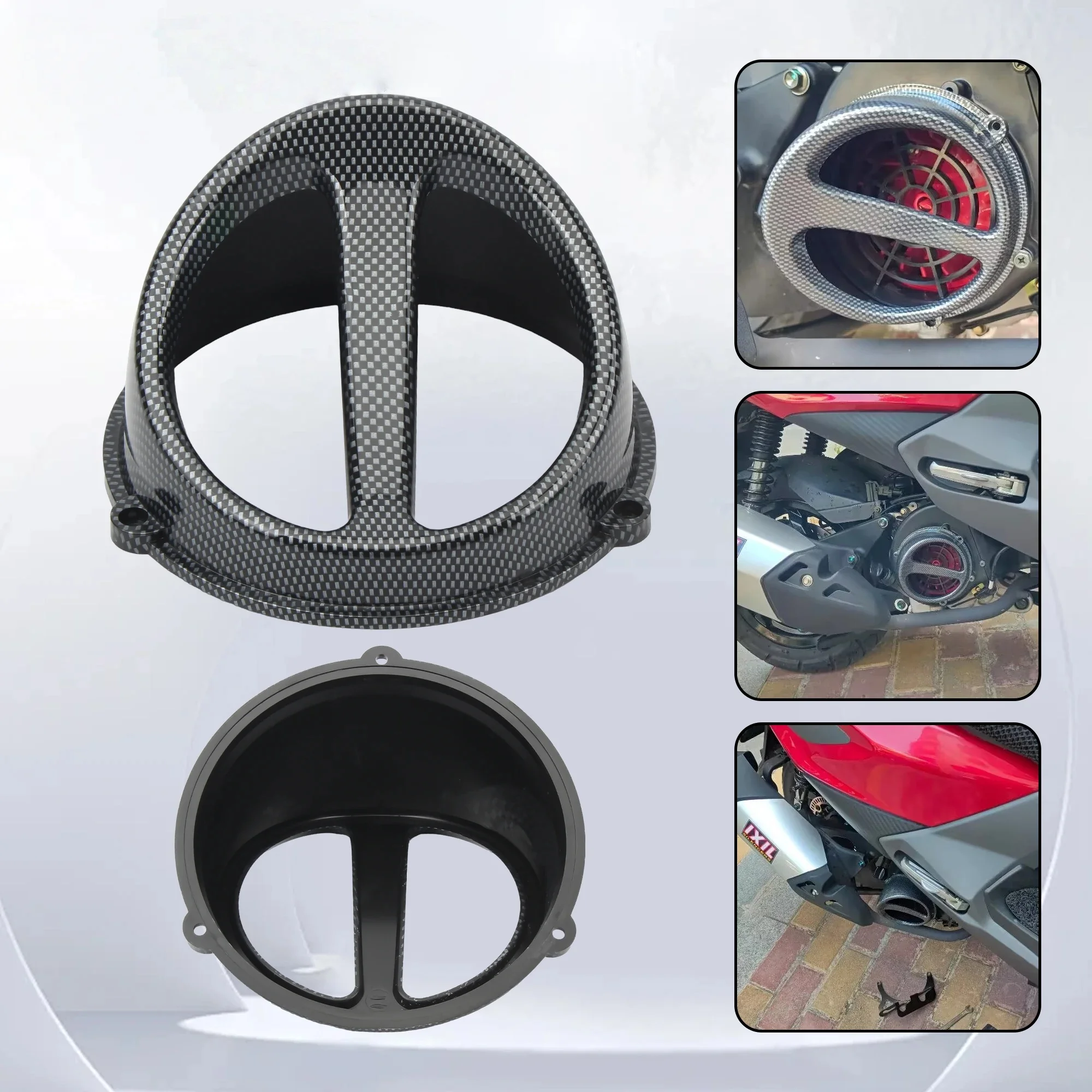 1pc Carbon Fiber Pattern Motorcycle Air Scoop Cooling Fan Cover For Jog50 90 Dio ZX Gy6 Engine Replacement Spare Parts