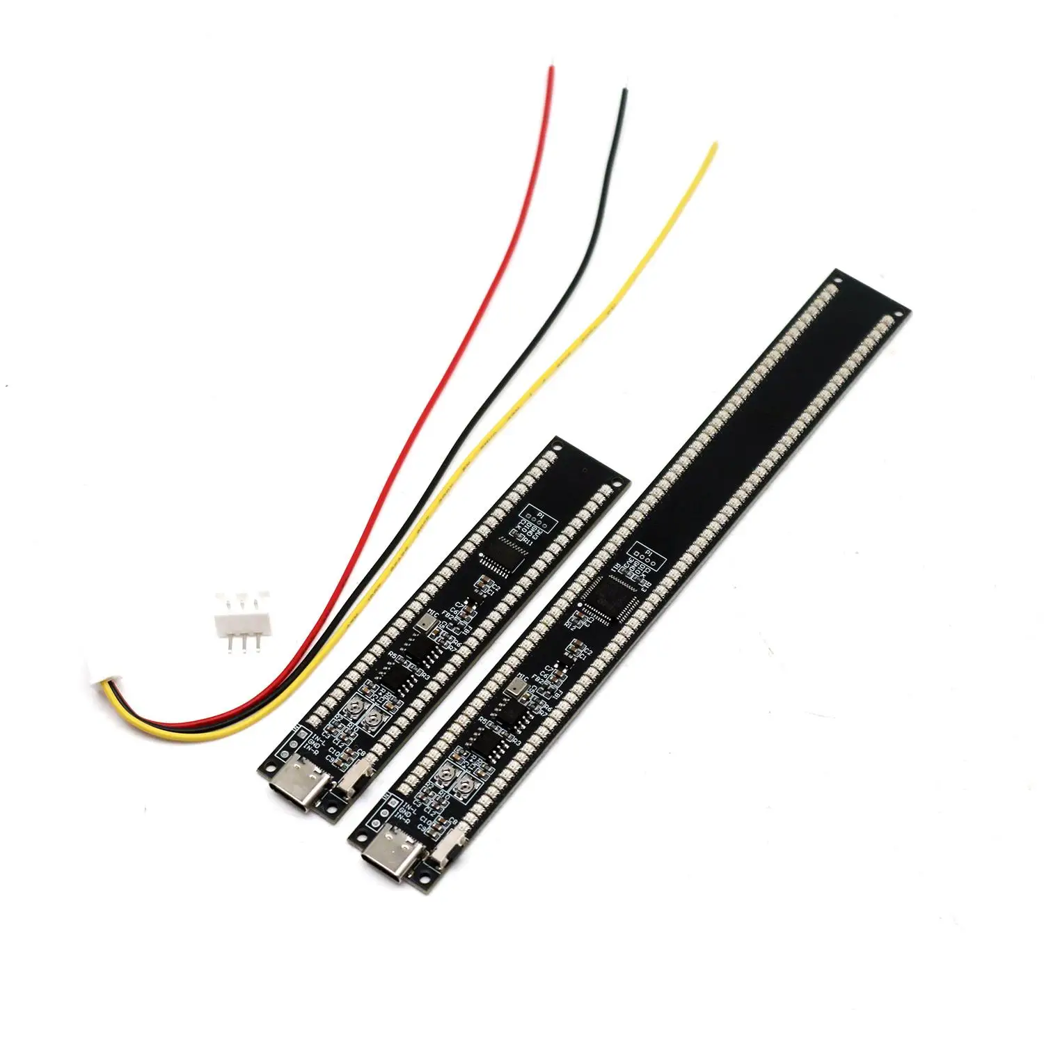 المزدوج 32/64/128 LED مؤشر مستوى الصوت الملون إيقاع ديناميكي ضوء ستيريو الموسيقى الطيف العرض ، نوع C USB مصباح الغلاف الجوي