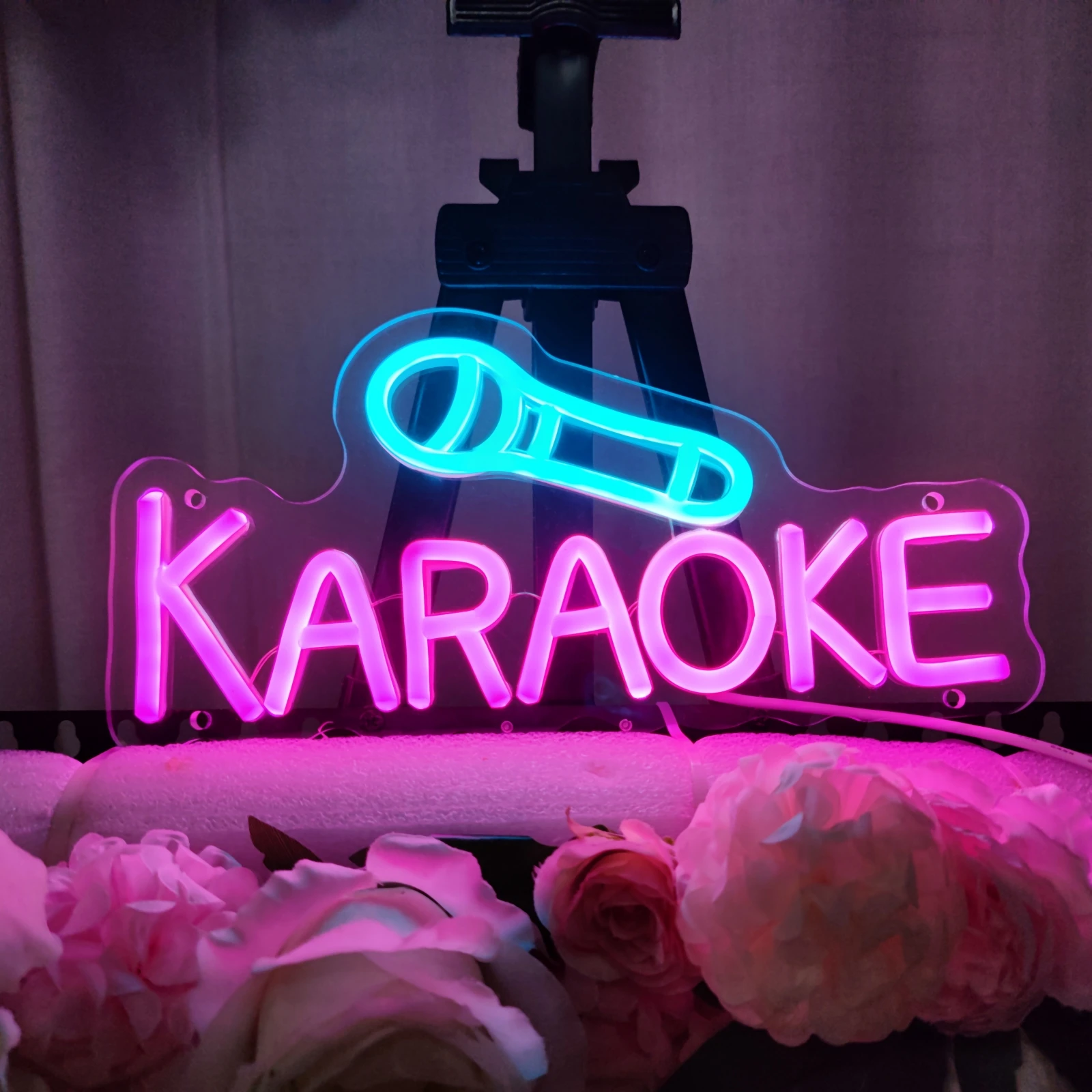 Karaoke LED Neon Light Signs Party Bar Studio Atmosphere Light Glowing Signs Studio LED Light DJ Wall Decor Neon Night Lights