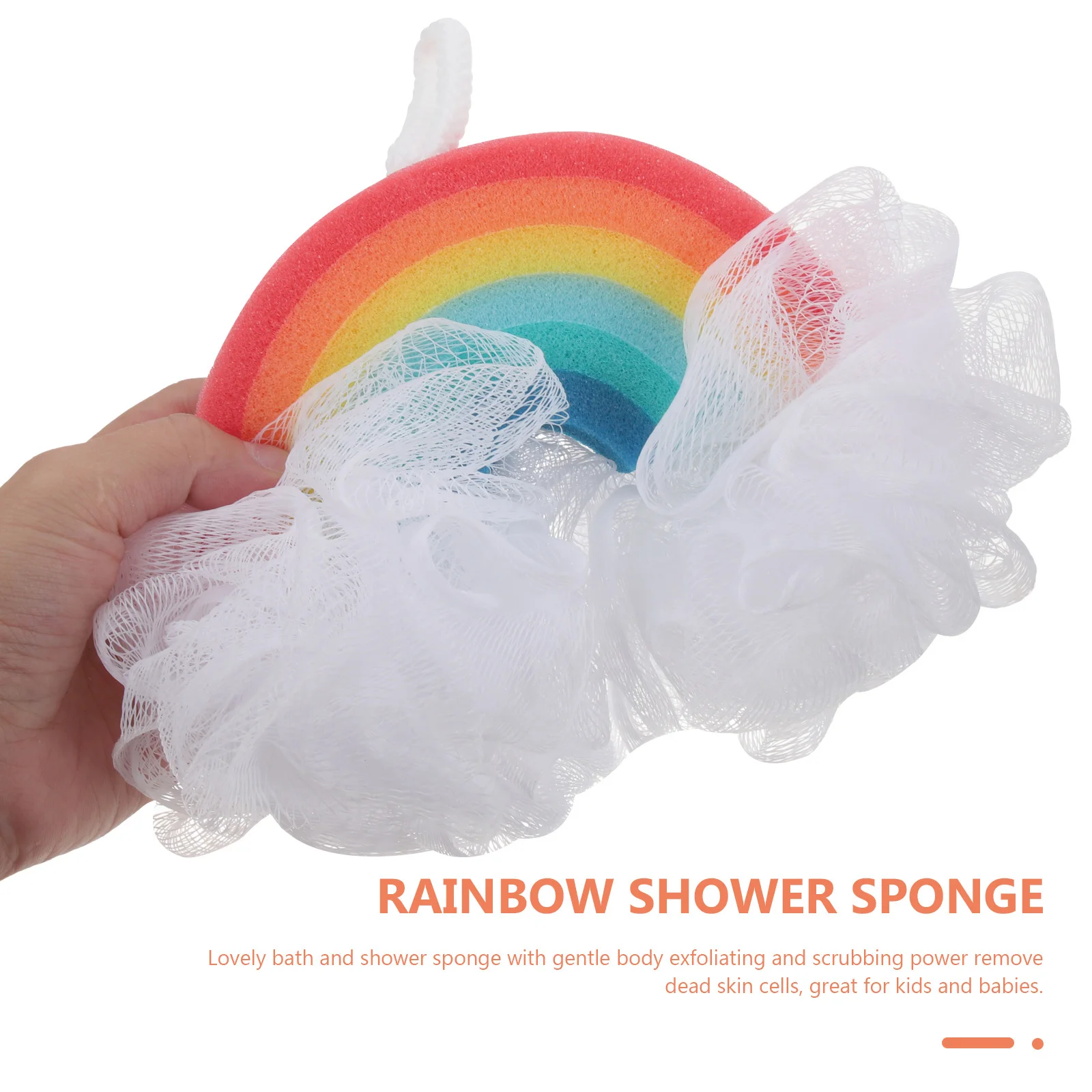 2 قطعة الاطفال حمام الإسفنج قوس قزح التقشير دش الإسفنج لينة الجسم الغسيل للأطفال الاستحمام متعة أدوات الاستحمام الإسفنج #1