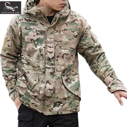 G8 Tactical Jacket Training Hiking Waterproof Thicken Fleece Warm Camouflage Parkas Winter Men Thermal Hooded Coat Tops