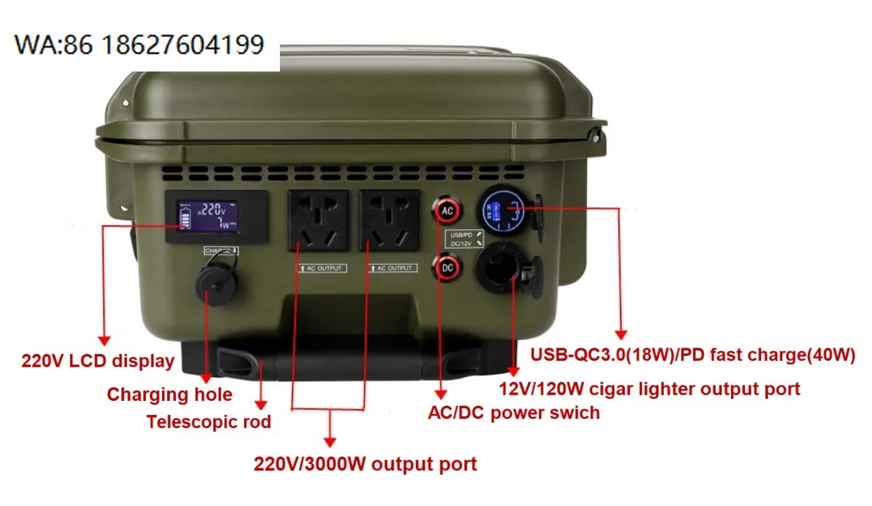 3000W 4144Wh New Upgraded Portable Solar Power Station Multifunctional Outdoor Camping Household Emergency Generator