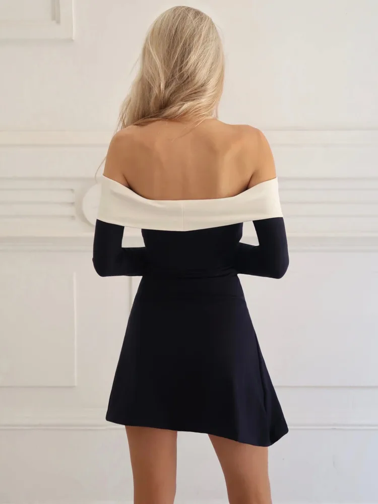 Articat Elegant Sleeveless Long Sleeve Tight Elastic Short Skirt Women Sexy Backless Slim Party Club Evening Dress Summer 2024