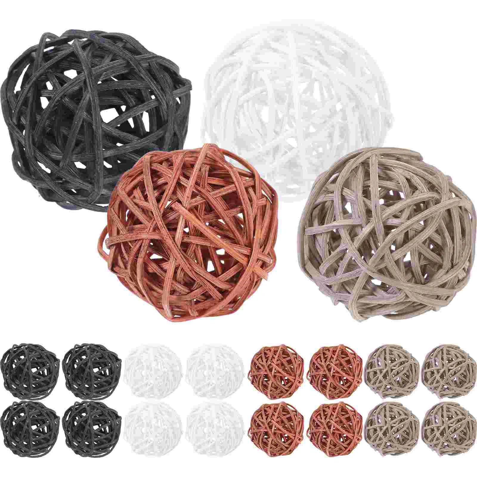 20 Pcs Wicker Takraw Ball Layout Supplies Rattan Crafts Flower Vase Decorative Balls Xmas Household For Bowls