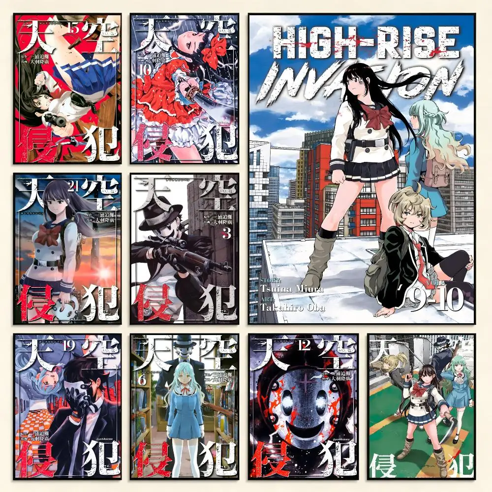 Thriller Anime High-Rise Invasion Poster Digital Solvent Print Waterproof PP Fade-Resistant Wall Art Room Decor Gift
