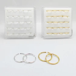 925 sterling silver Nose Ring Hoop HuggieClassic Nostril septum Lip Ear Cartilage Daith helix Piercing Jewelry 22G 20pcs/lot