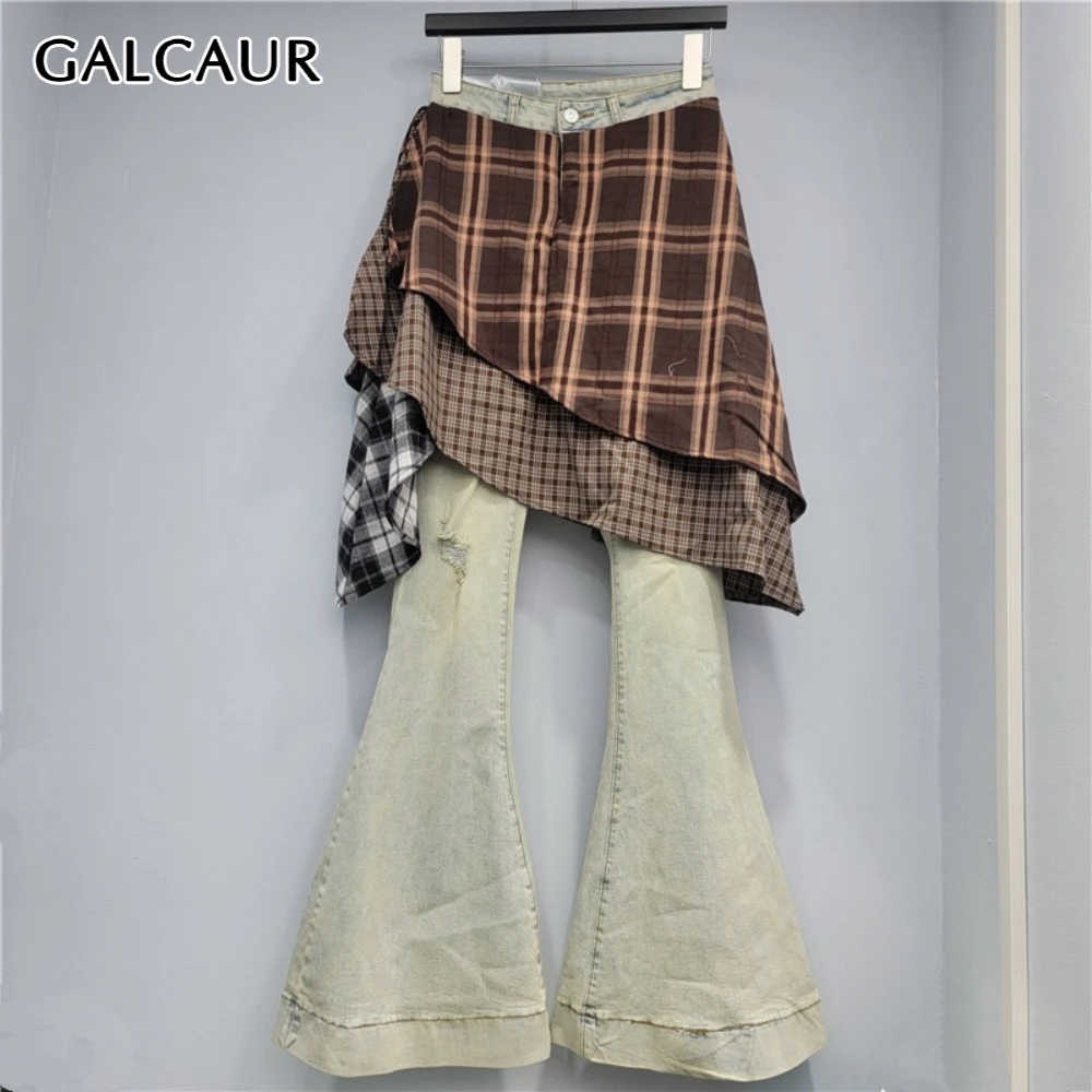 

GALCAUR хитовые цветные брюки с занавеской, женские утягивающие брюки с высокой талией в стиле ретро, женские расклешенные брюки, осенняя мода, новинка