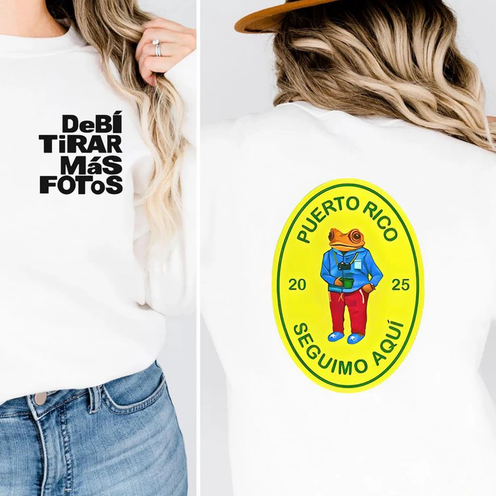 Debi Tirar Mas Fotos Album 2025 T-Shirt Cartoon Frog DTMF Printing Shirt Sapo Concho Shirts Short Sleeve Summer Top Latina Gifts