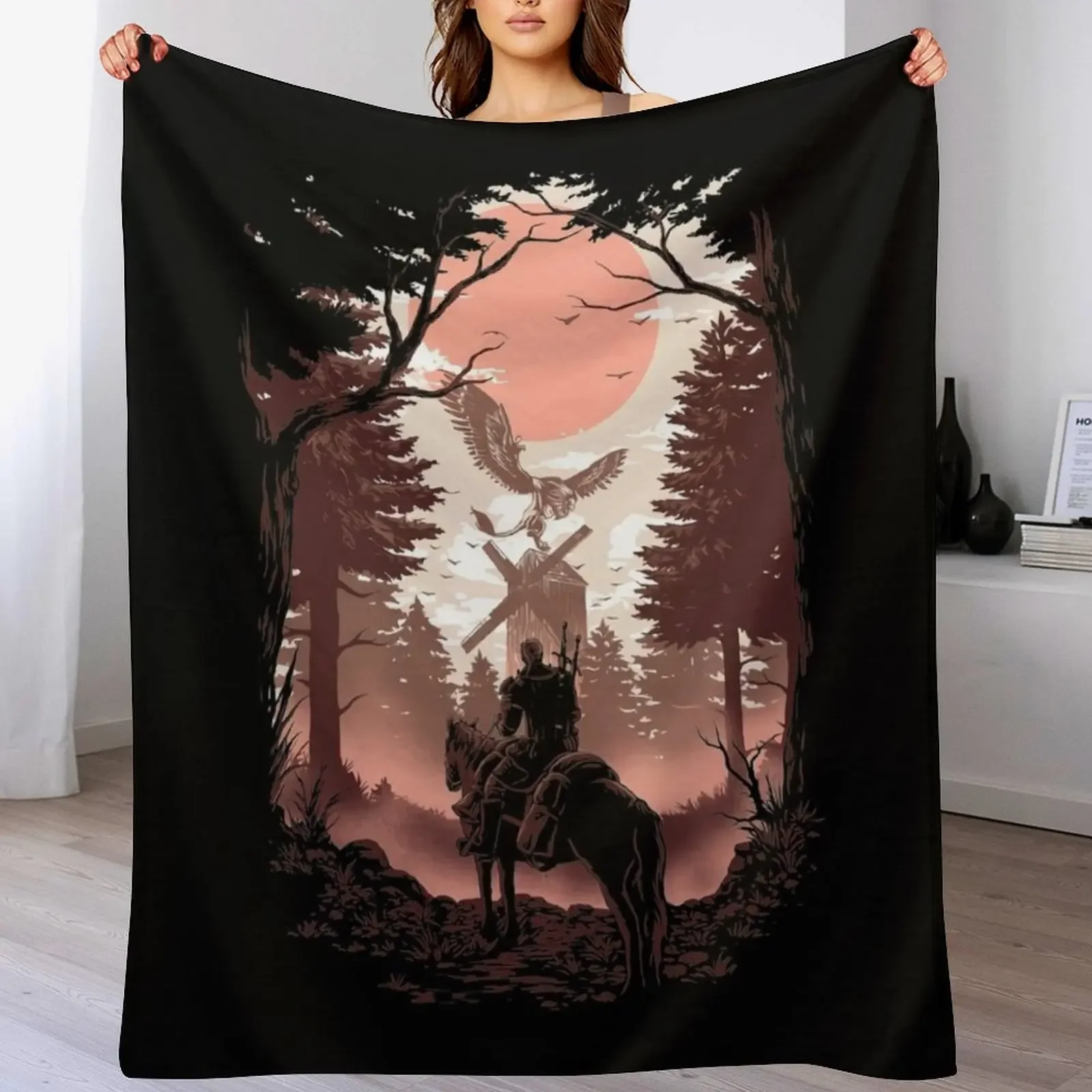 The Wild Hunt Throw Blanket Warm Accent Blanket for Living Room Decoration