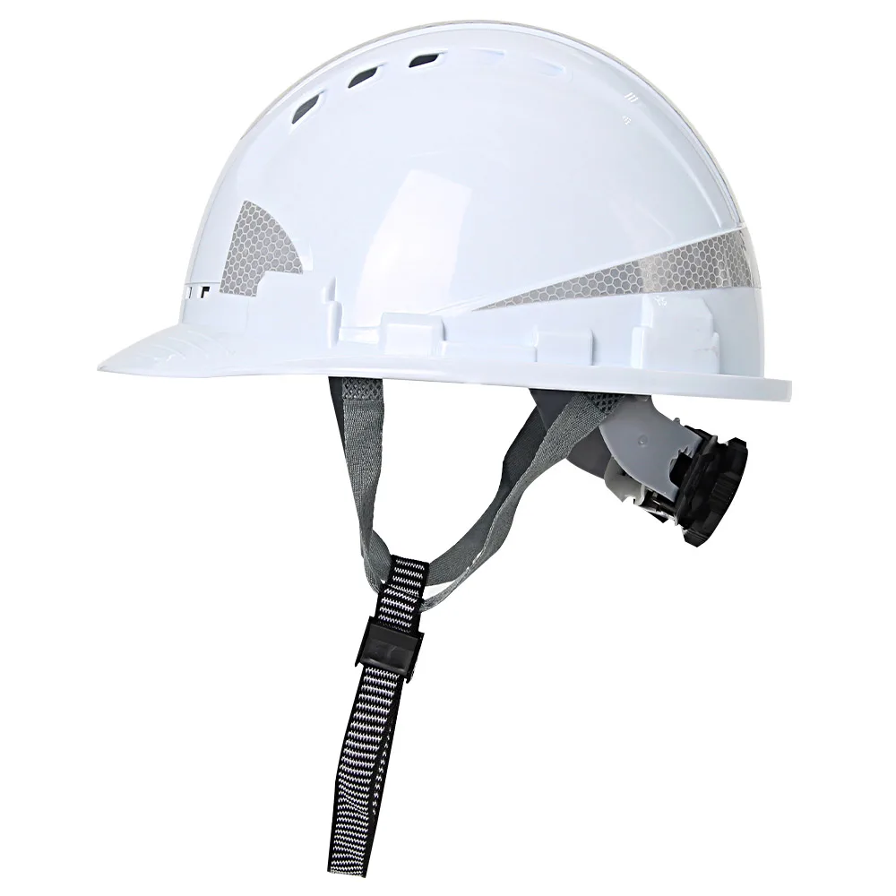 ABS Safety Helmet Five Reinforcement Construction Work Cap with Reflective Stickers V-shaped Anti Impact Protection Hart Hat