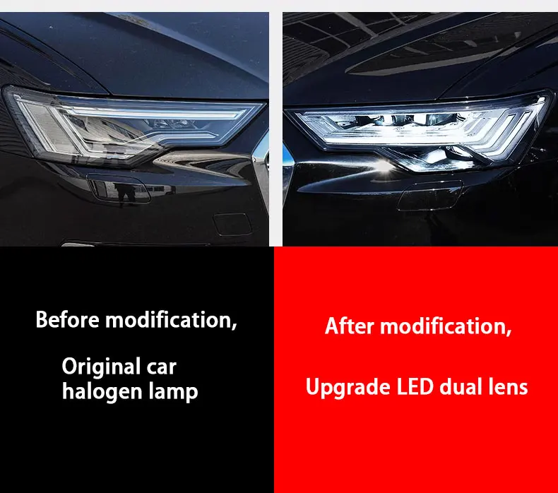 

Матричные светодиодные фары для Audi A6L A6 C8 Фары 2019 2020 2021 2022 2023 A6 C8 Светодиодные фары DRL Динамические указатели поворота