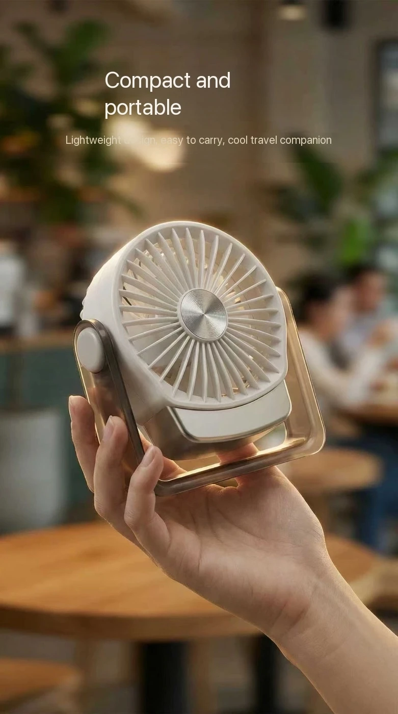 MEET SUN 500mAh Desktop Leiser Mini-Ventilator Handlicher Kühlventilator Make-up Nachbearbeitungswerkzeug Sommer-Essential Persönlicher Lüfter – Detail 8