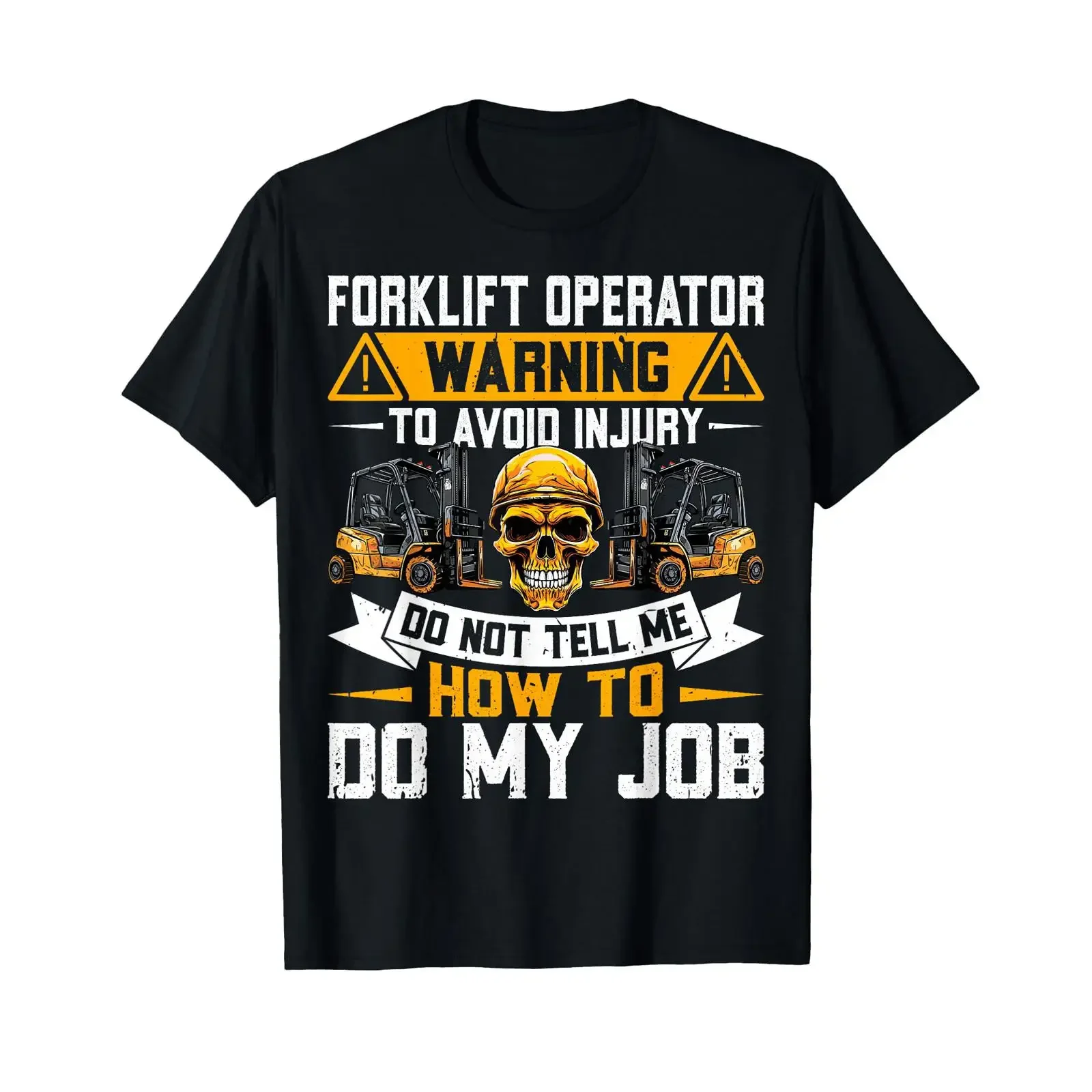 Forklift Operator Warning to Avoid Funny Driver T Shirt vintage Washed homme Soft Casual Stretched graphic Versatile Slightly
