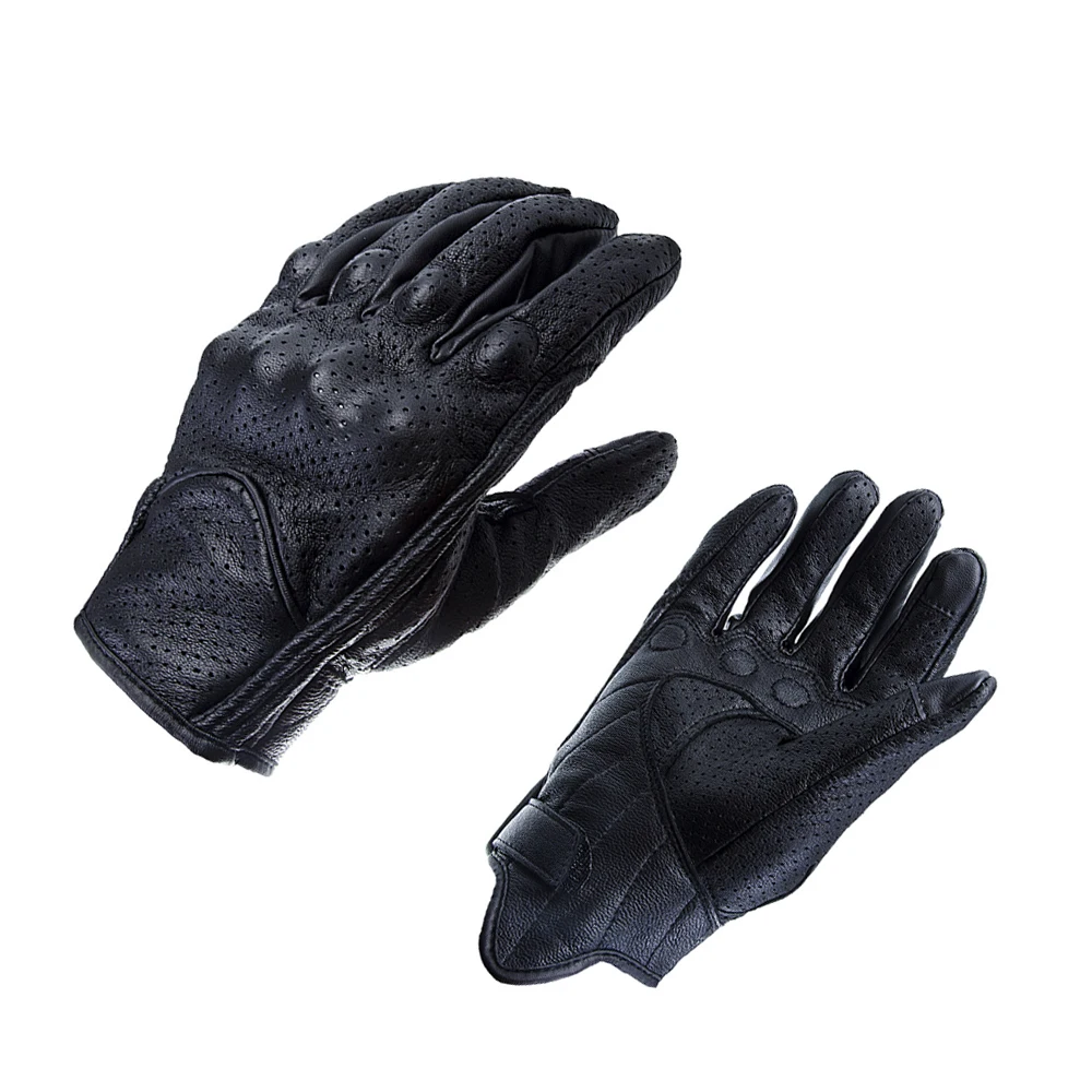 

1 Pair of Motorbike Gloves With Three Size M/XL/XXL Black Leather Touchscreen Protective Cycling Gloves Touchscreen