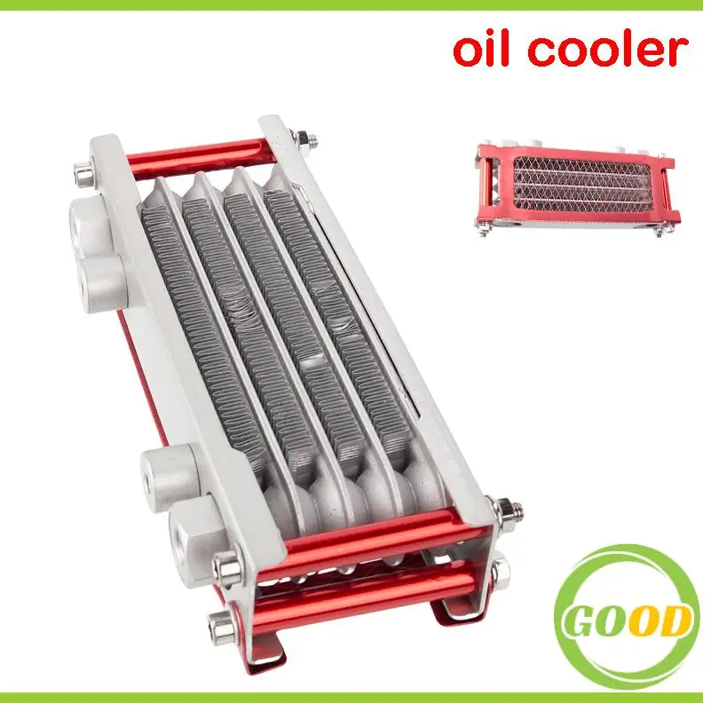 

Универсальный масляный радиатор-охладитель двигателя для мотоциклов, питбайков и квадроциклов 50-140 куб. см.