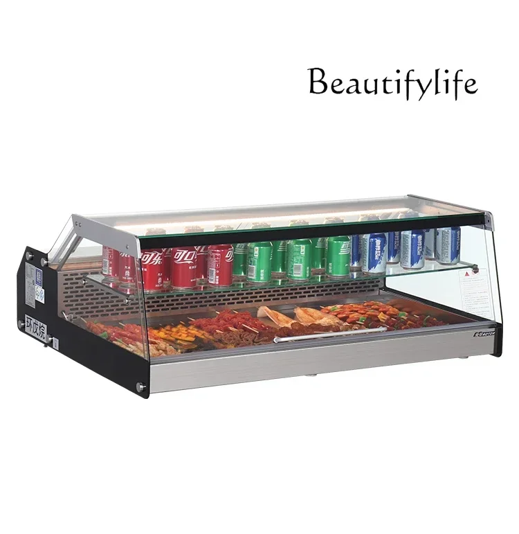 

Desktop small braised vegetable refrigerated cabinet front and rear double door fresh-keeping display cabinet