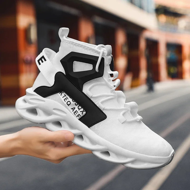 YRZL Men High Top Sneakers Breathable Mesh Lightweight Socks Shoes Comfortable Men Casual No-slip Walking Sneakers Men