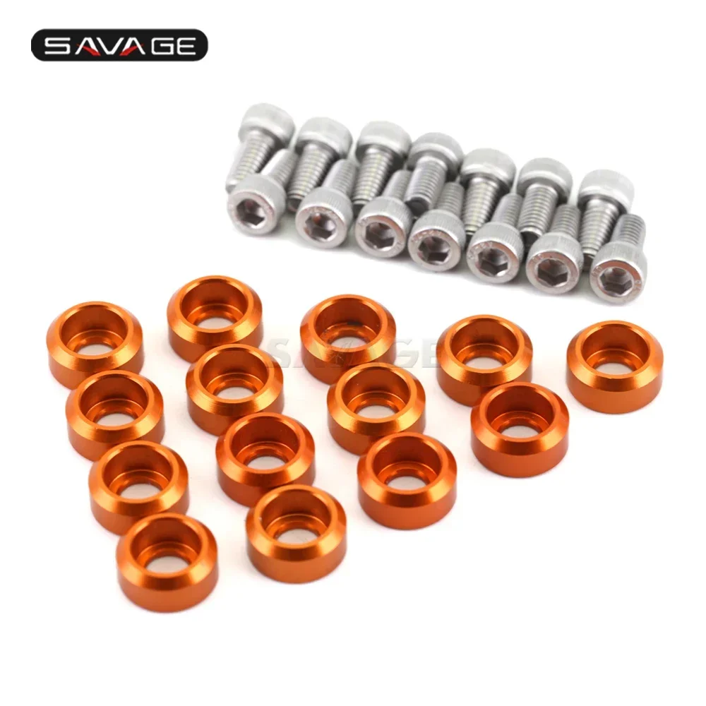 14 PCS Front Fender Frame Fairing Bolts For 690 DUKE R 2014-2018 Motorcycle Accessories Screws Bolt Washer Screw CNC M6 Orange