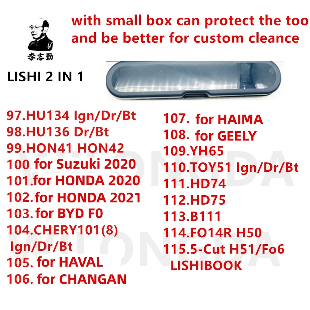 

LISHI for BYDF0 for CHERY101 YH65 TOY51HD74 HD75 B111 H51 for Suzuki2020/HONDA2020/HONDA2021/HAVAL/CHANGAN/HAIMA/GEELY