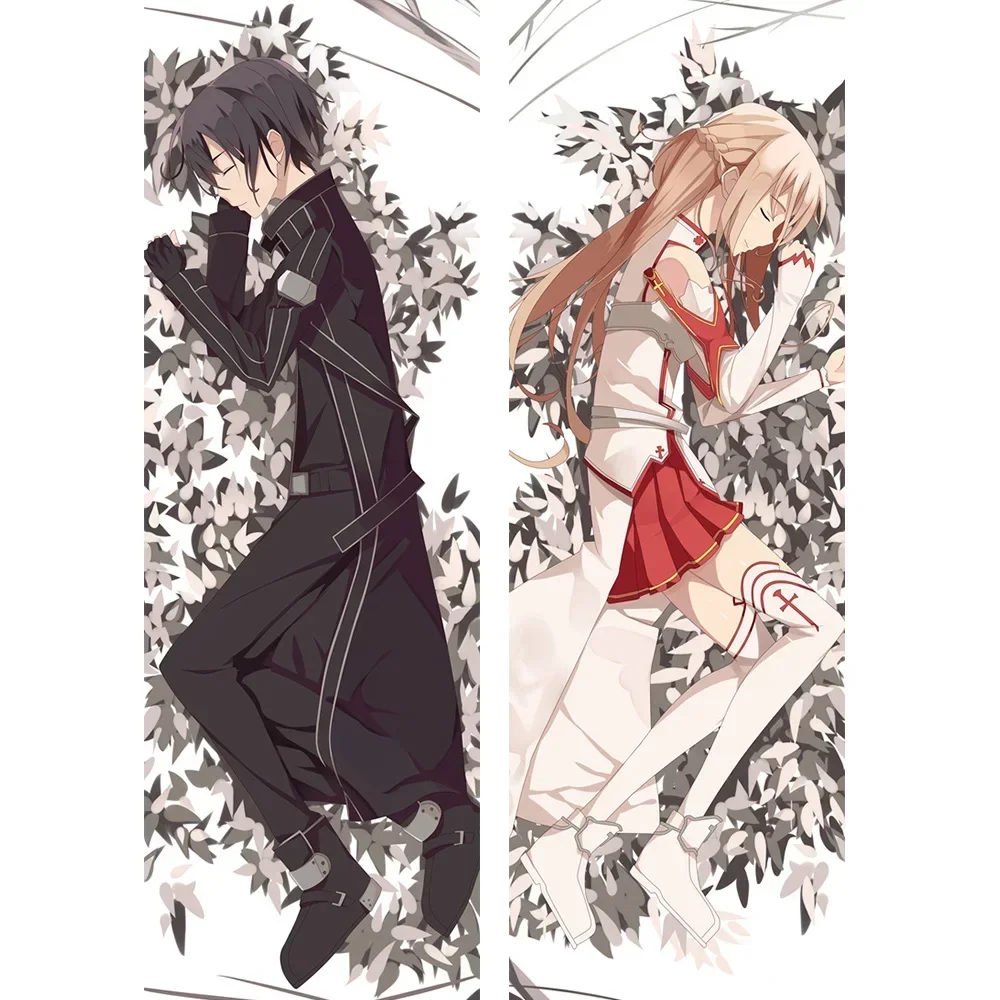 Sword Art Online Pillow Case Anime Dakimakura Waifu Hugging Body Decorative 45x45 Pillow Cover Kirito Asuna Bedding Girl Cushion