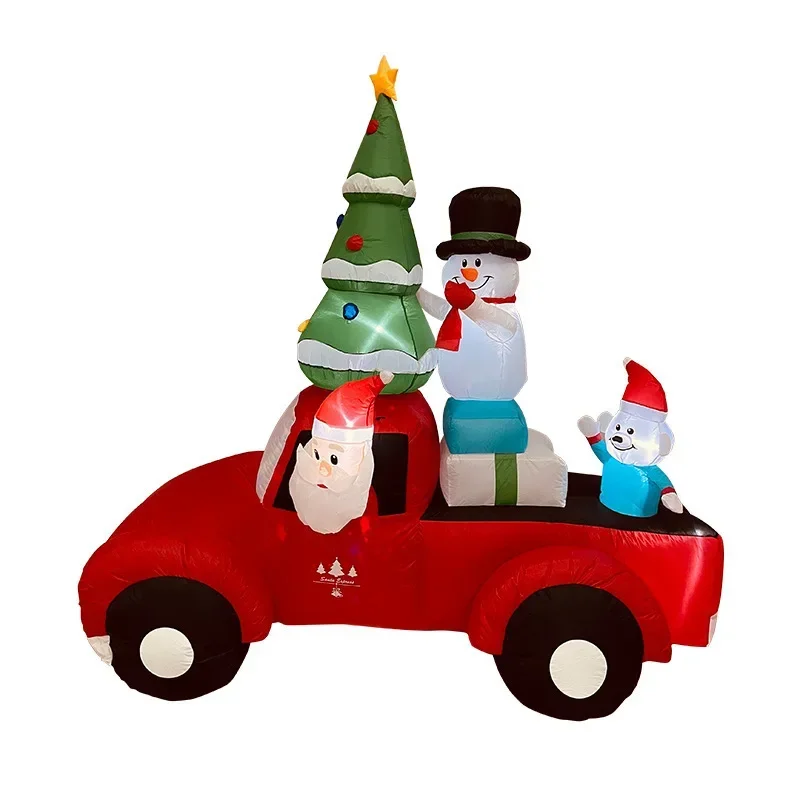 

Santa Claus drives a car luminous inflatable model, Christmas garden decoration holiday party