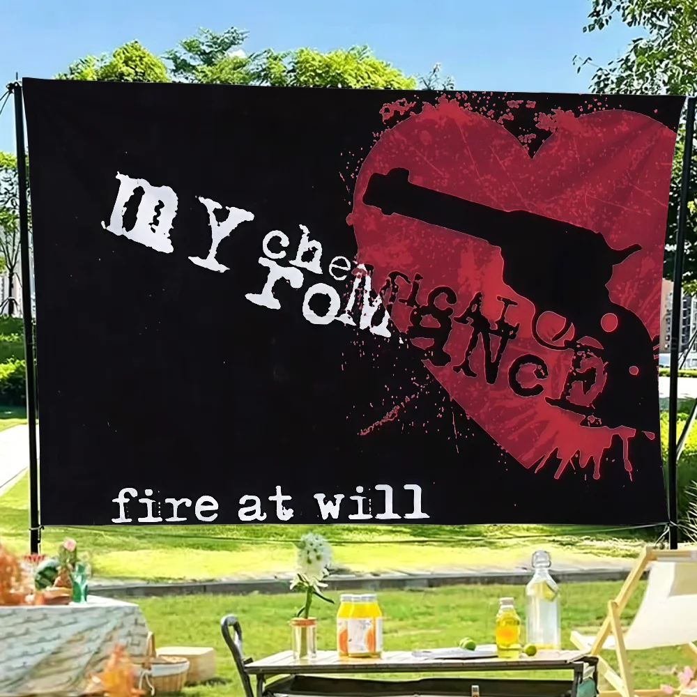 Band M-My C-Chemical R-Romance-S Flagge für Gartenparty, Wohnzimmer, Zuhause, Wanddekoration, Banner, Schlafzimmer, Outdoor-Wandteppich – Detail 11
