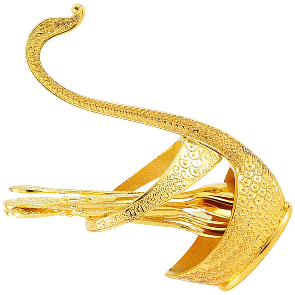 

1 set 1 Set Swan Shaped Coffee Spoon Holder Metal Dessert Spoons With Storage Rack Stylish Kitchen Gadgets Elegant Table Decor