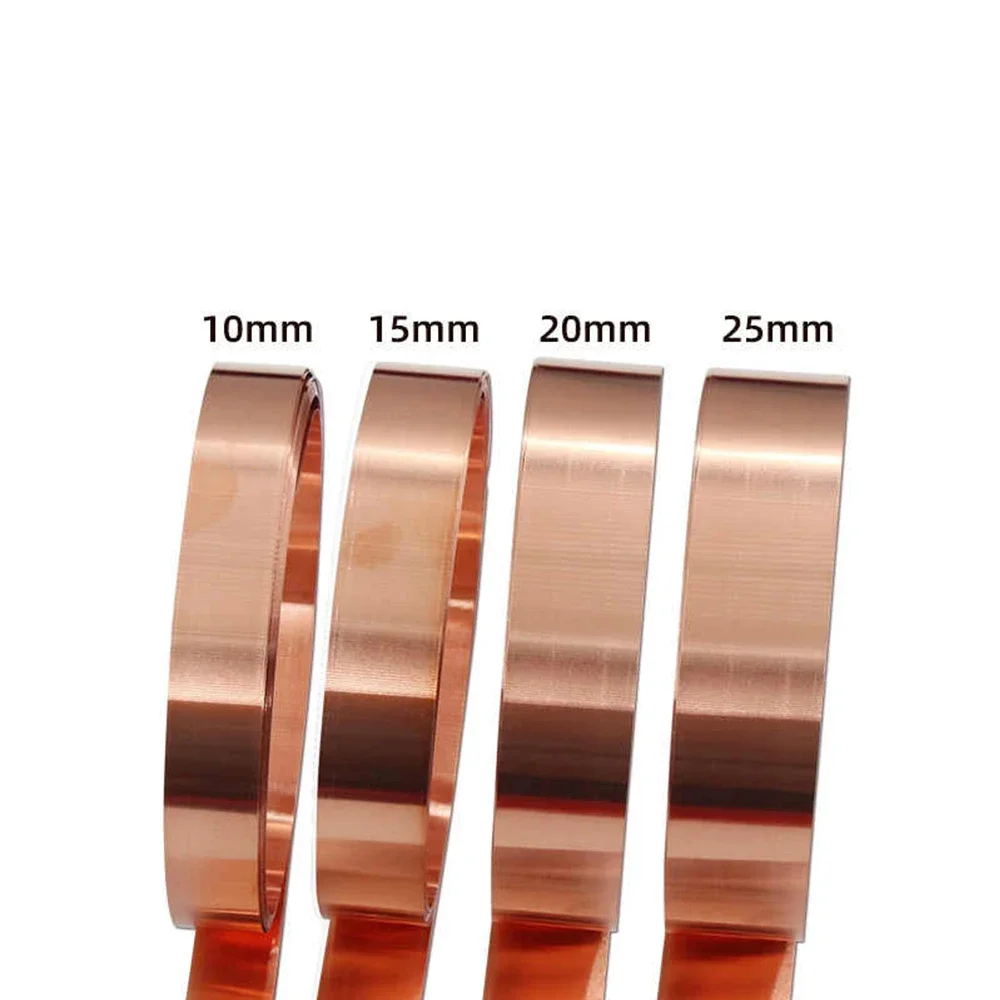 5 Meter Copper Belt Gap Gasket 0.04 to 0.3mm Thick 99.9 Plate Shim Copper Foil Strip High Purity 10/15/20/25/30/35/50mm Width