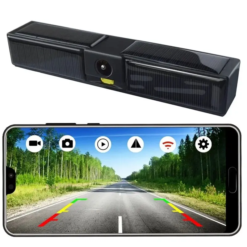 Ingenious-Wireless Solar Energy 1080P Wifi Camera Rear/Front License Plate For Android Phone For Truck Car Van RV