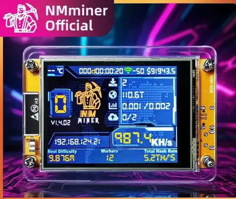 NMMiner NerdMiner V2 Hashrate Lucky Miner ESP32 pantalla inteligente de 2,8 pulgadas Crypto solo lotería 960KH/s Bitcoin ESP32-2432S028R DROOM