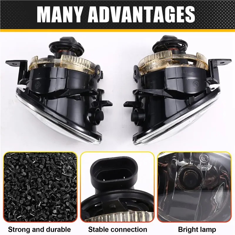 ABXN-Wire-Integrated Front Bumper Fog Light Lamp 2Pcs For VW Transporter Multivan Caravelle T5 T6 2010- 2015