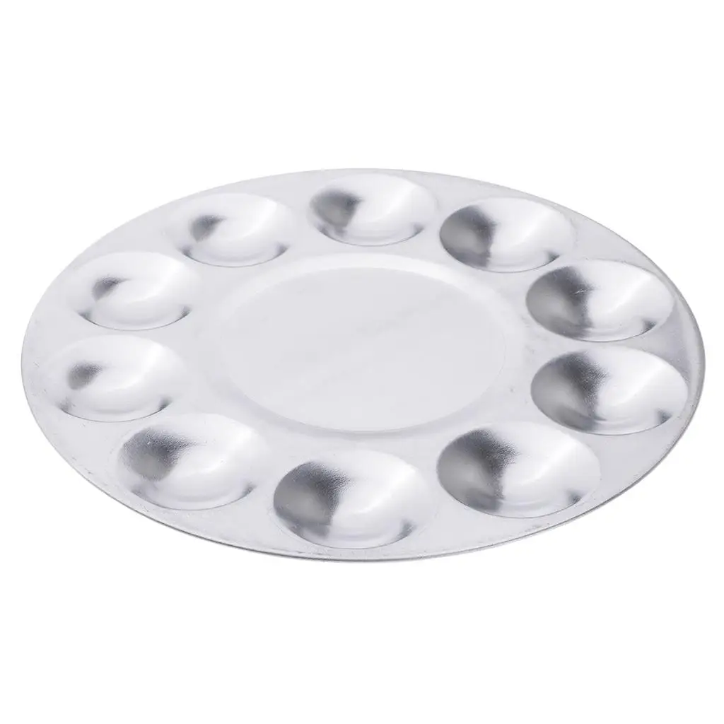 อุปกรณ์วาดภาพ จานสีอะลูมิเนียมทรงกลม ถาดสีสำหรับผสมสี อุปกรณ์ศิลปะสำหรับงาน DIY ทำเล็บ และงานนักเรียน